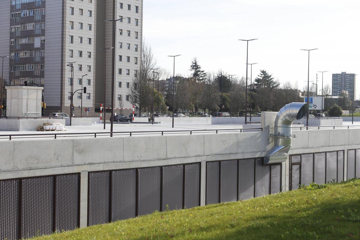 Vista de la obra del aparcamiento disuasorio de la Avenida de Portugal.