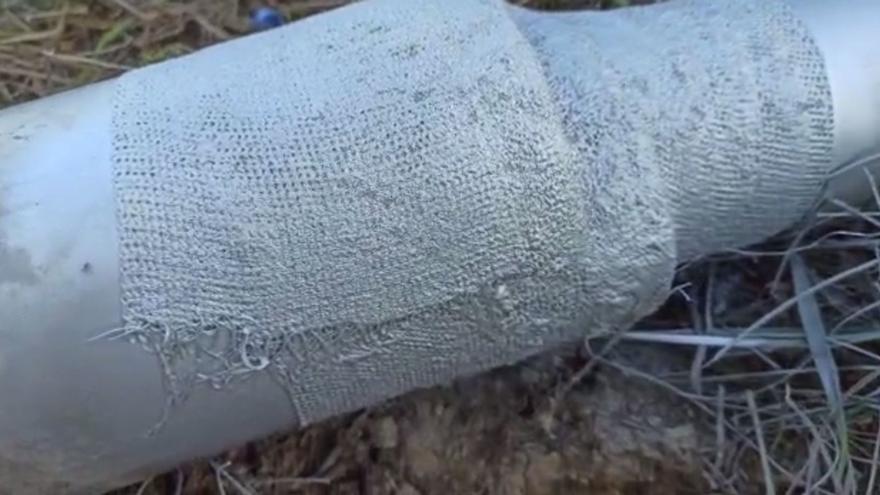 Reparación polémica de una tubería de agua en la Sierra de Churriana