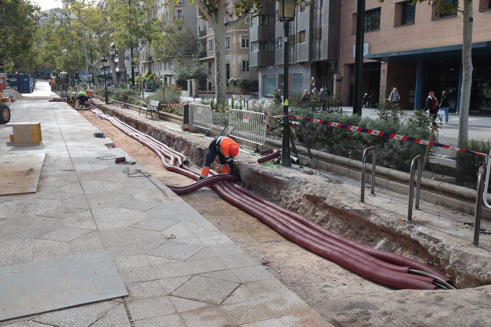 Las obras se apoderan del Paseo Sagasta de Zaragoza