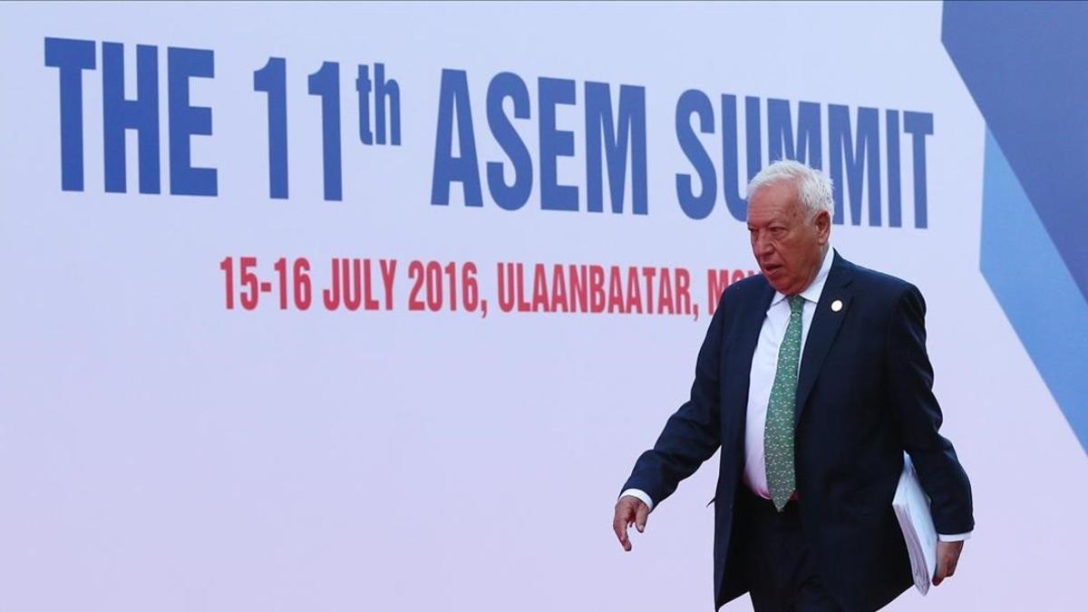 El ministro García-Margallo en la cumbre Asia-Europa celebrada en Ulán Bator, Mongolia.