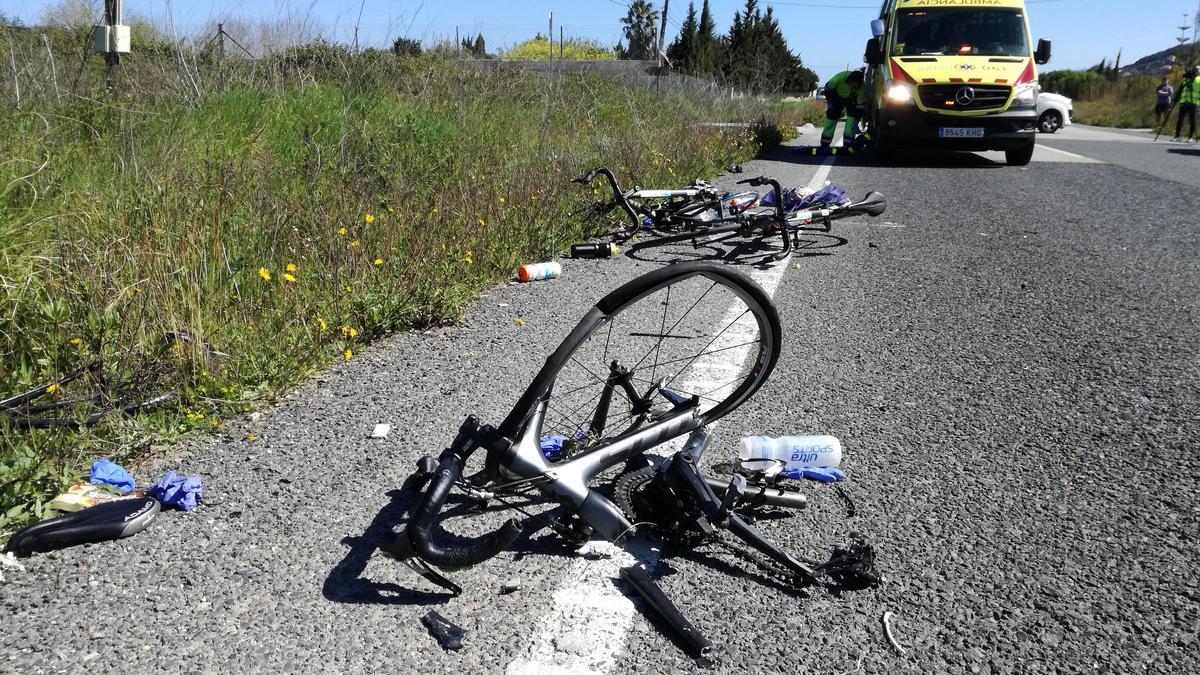 Eines der Fahrräder nach dem Unfall am 5. April 2018