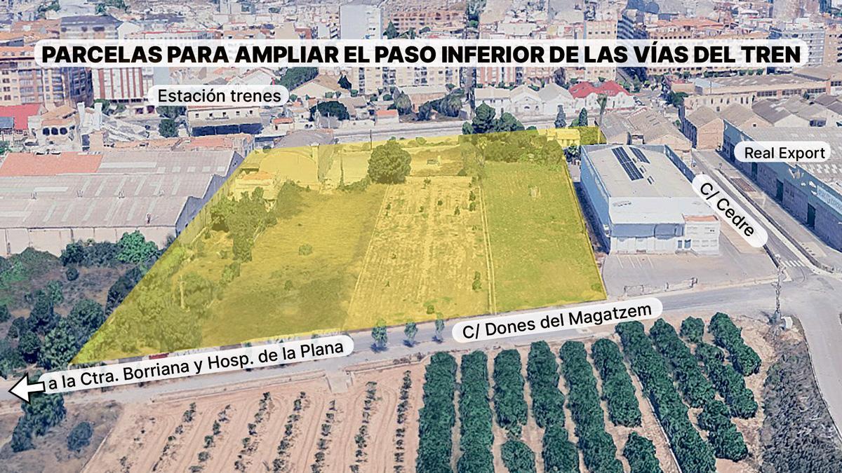 Esta es la zona en la que el Ayuntamiento suspenderá licencias para poder incorporar los terrenos al proyecto de Adif de paso inferior de las vías del tren a la altura de la estación.