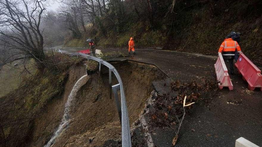 El argayo de La Colladiella en el que falleció un vecino de la zona de Urbiés.