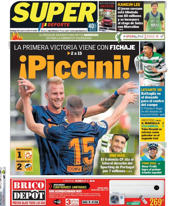 Portada SUPERDEPORTE domingo 22 de julio de 2018