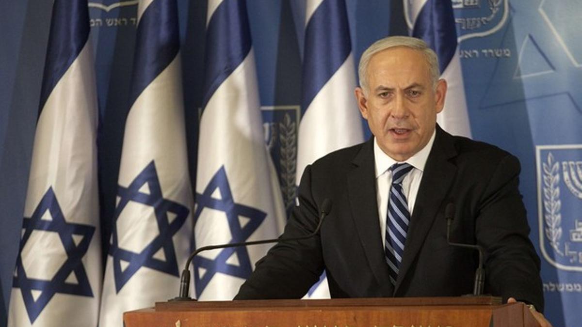 El primer ministro israelí, Binyamin Netanyahu, ofrece una rueda de prensa en Tel-Aviv, en noviembre del 2012.