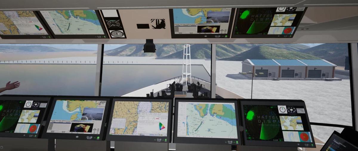 Vista interior del puente de mando del oceanográfico holandés