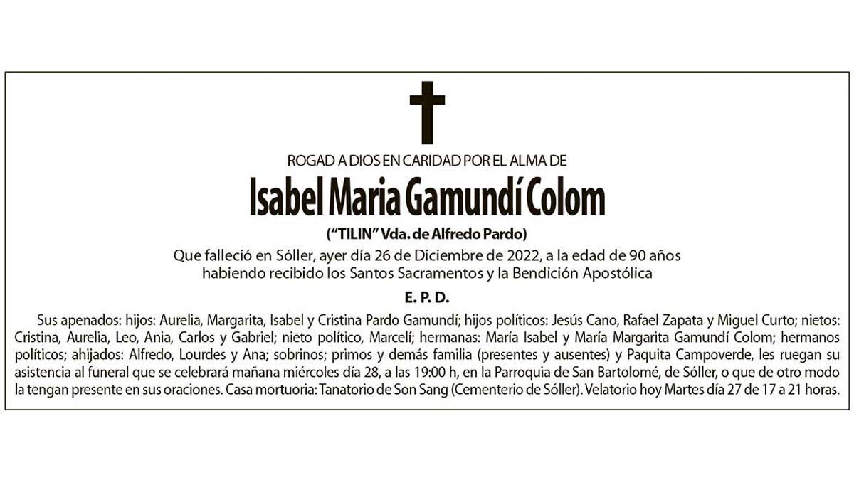 Isabel Maria Gamundí Colom