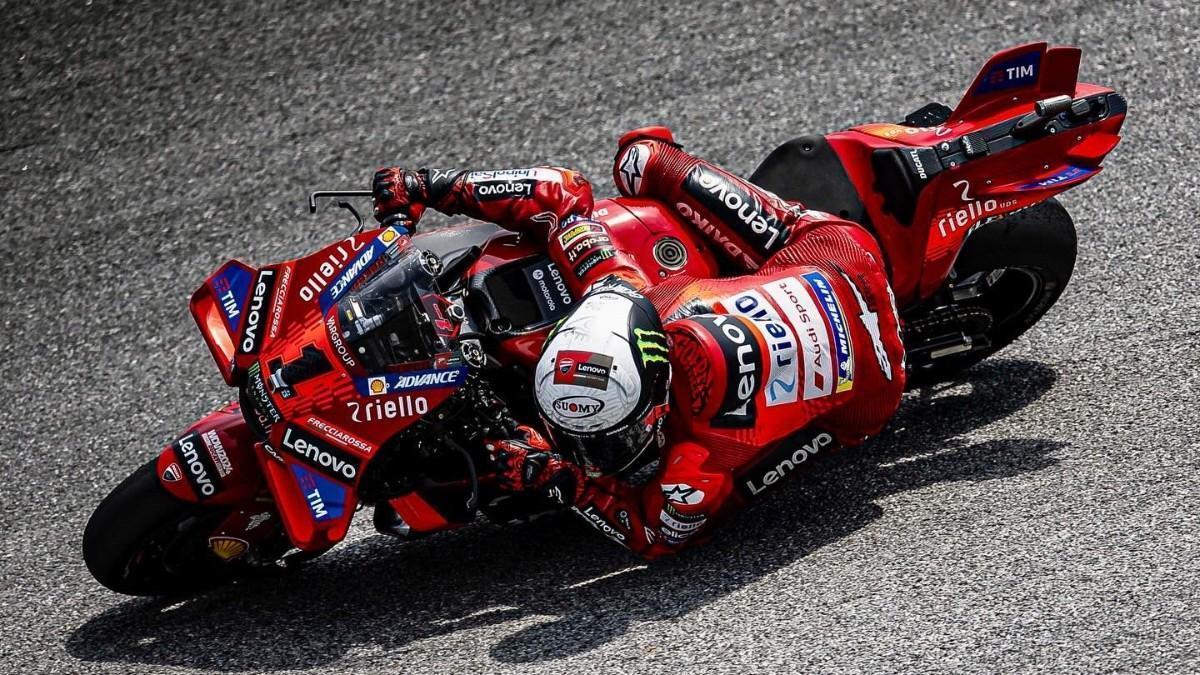 Pecco Bagnaia, durante los test.