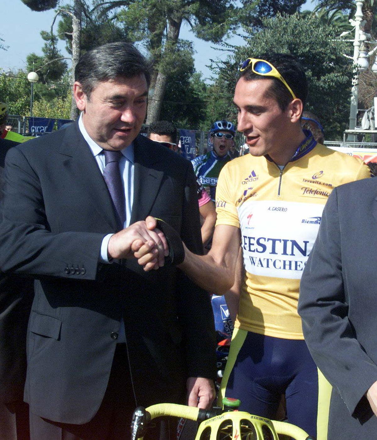 Ángel Casero y Eddy Merckx en el Criterium de València