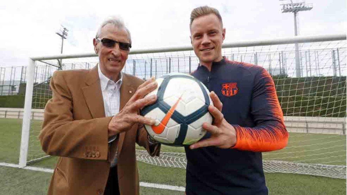 Salvador Sadurní y Ter Stegen coincidieron en un entrenamiento