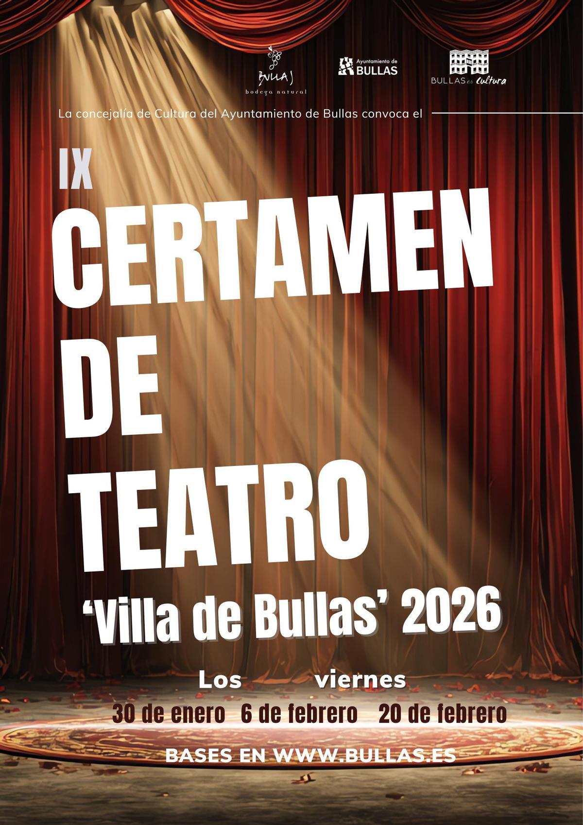 Cartel del Certamen de Teatro Aficionado Villa de Bullas