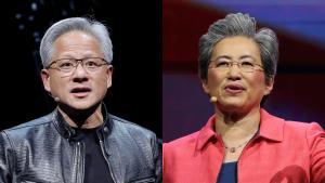 El consejero delegado de Nvidia, Jensen Huang, y su homóloga de AMD, Lisa Su.
