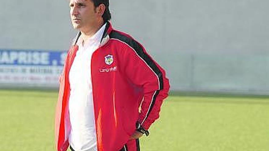 Javier Gómez, durante un partido del Langreo.