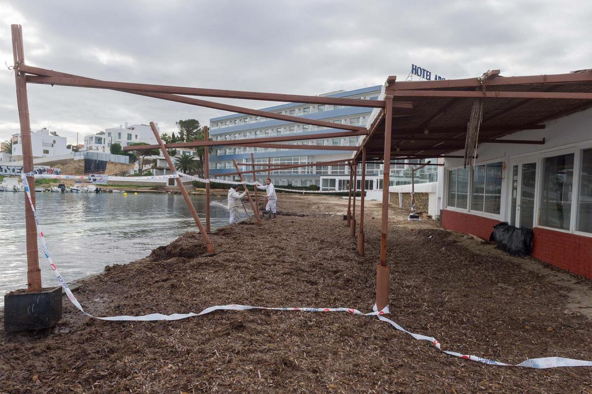 Las playas de Ibiza tras el paso de la borrasca 'Kristin'