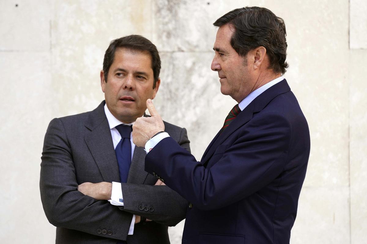 El presidente de Cepyme, Gerardo Cuerva, y el de la CEOE, Antonio Garamendi.