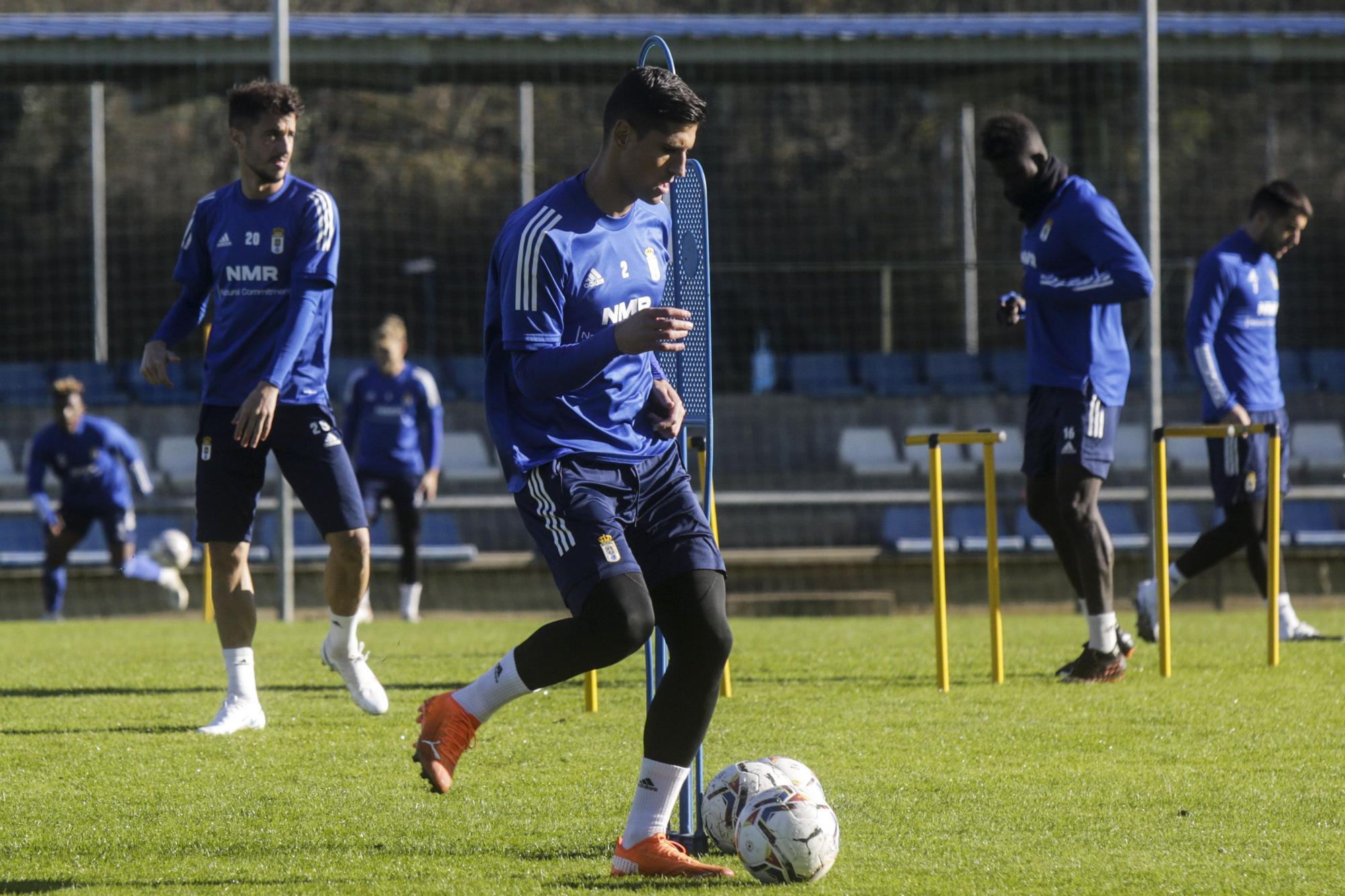 El último entrenamiento del Oviedo antes de recibir al Fuenlabrada