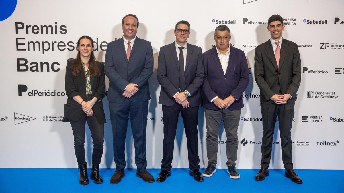 Alba Tejera, comunicación del Consorci de la Zona Franca, Lluis López, director de comunicación del Consorci de la Zona Franca, Ronen Zioni, CEO de Excelencia-Tech, Iñaki García, director económico financiero del Consorci de la Zona Franca, y Yonathan Zioni, Windforce