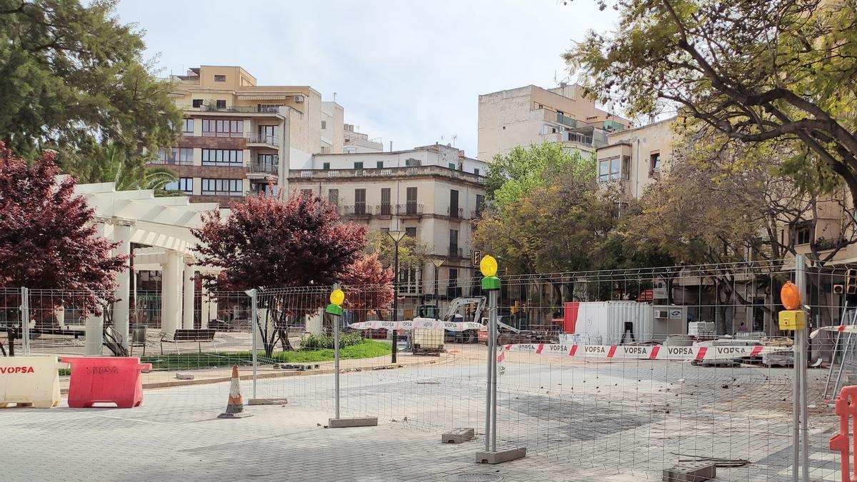 Obras en la plaza de las Columnas