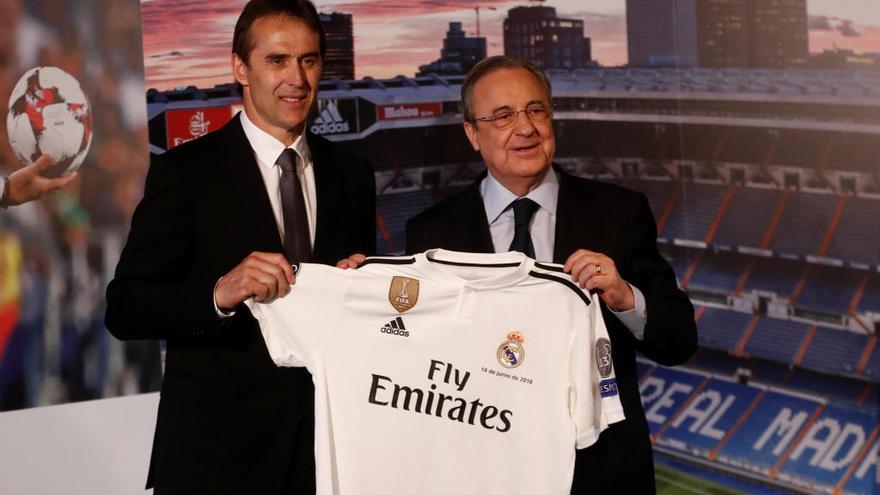 Lopetegui durant la seva presentació com a entrenador del Reial Madrid