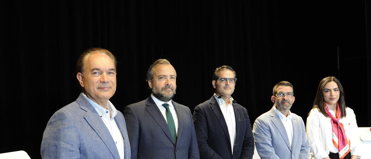 Los candidatos, en el debate electoral de esta semana.