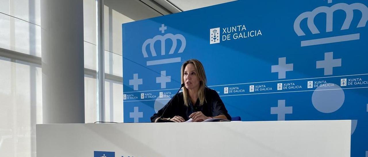 La delegada de la Xunta en Vigo, Marta Fernández-Tapias, durante la presentación de las cuentas.