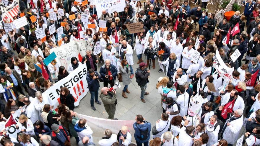 Una protesta dels metges de la concertada, al novembre.