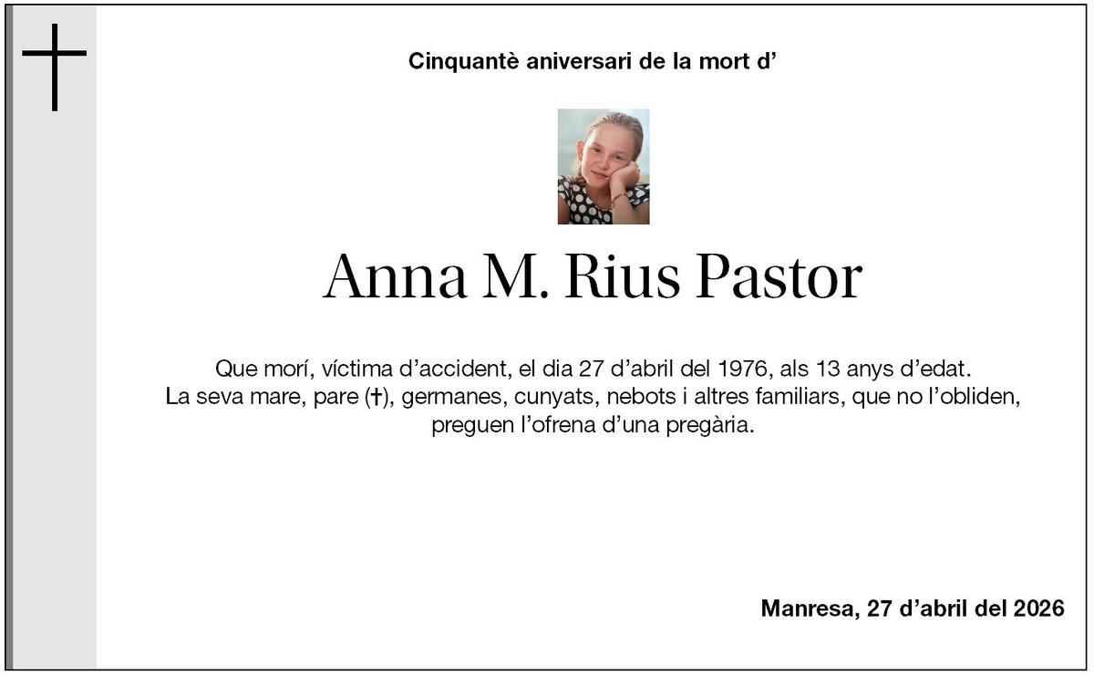Esquela Anna M. Rius Pastor