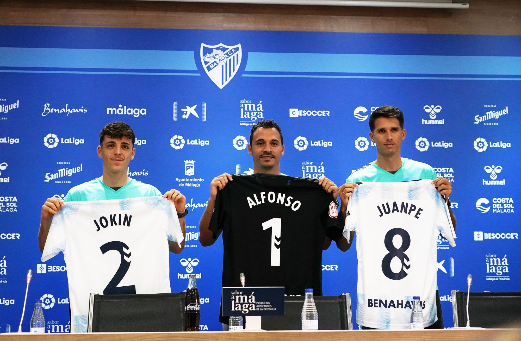 Juanpe, Alfonso Herrero y Jokin Gabilondo, presentados como nuevos jugadores del Málaga CF