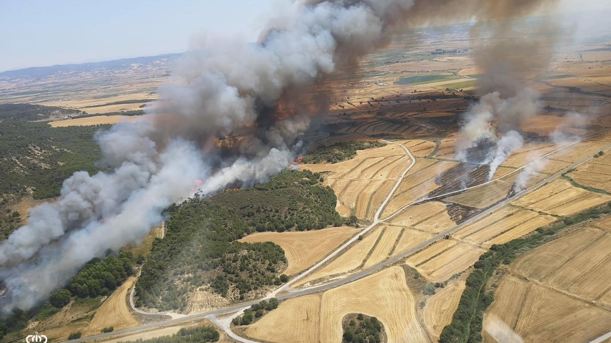 incendio en Carcastillo, Navarra.
