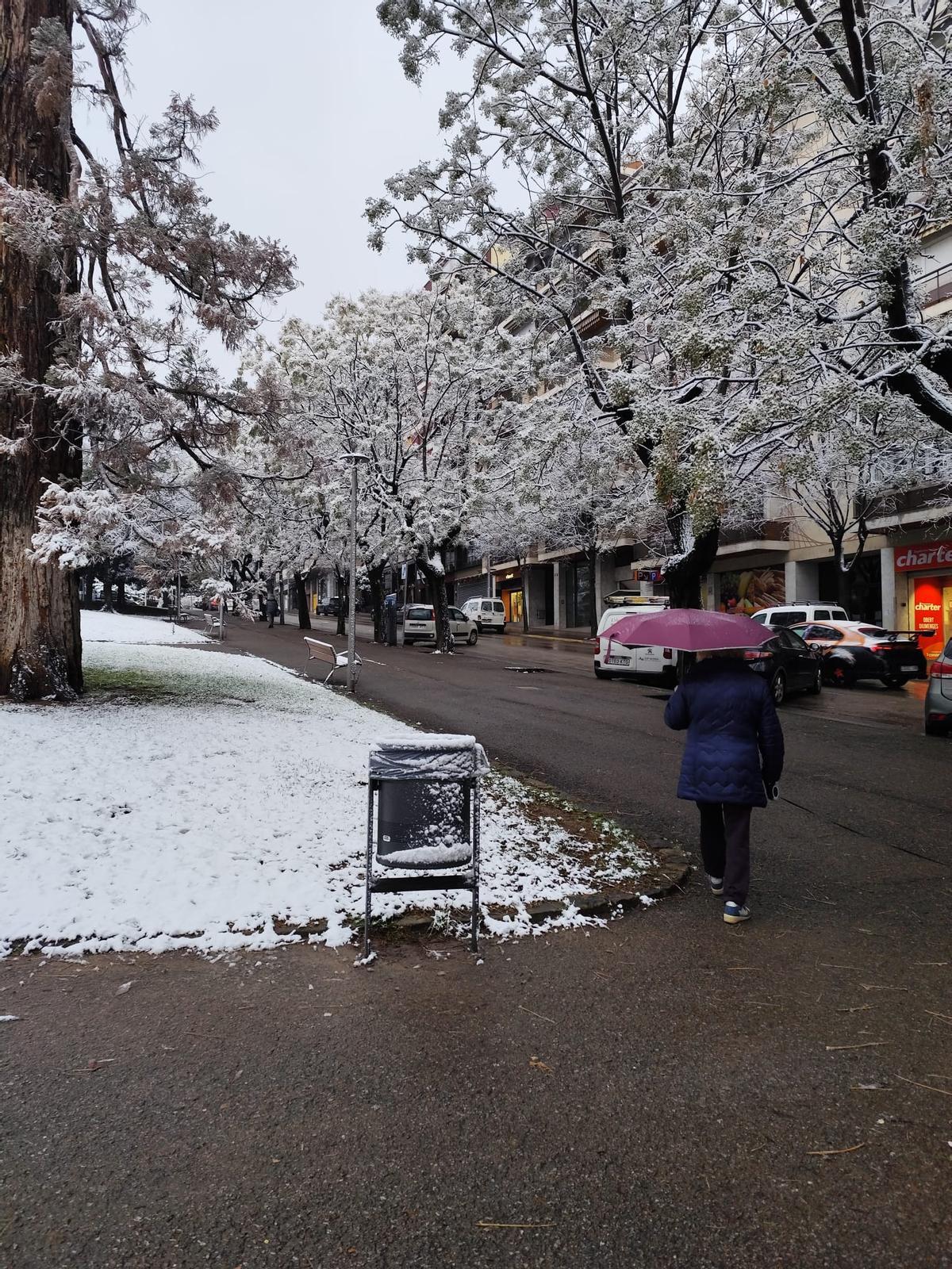 La nevada d'aquest dilluns a Berga
