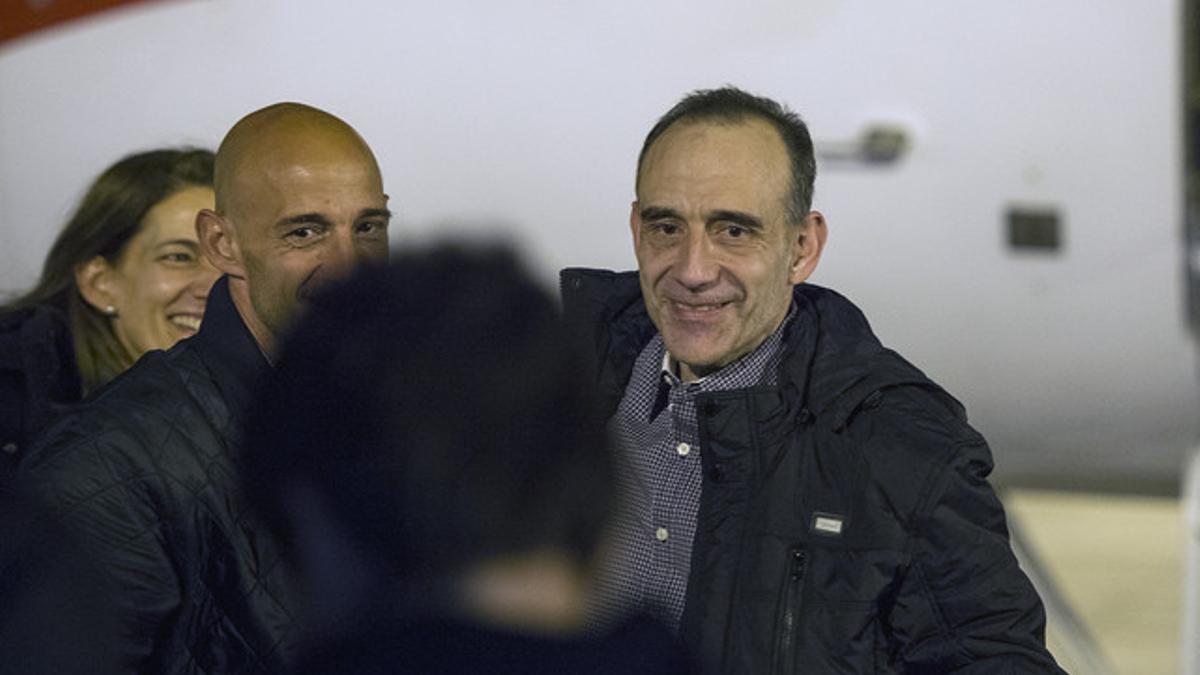 Marc Marginedas, a su llegada al aeropuerto de El Prat.