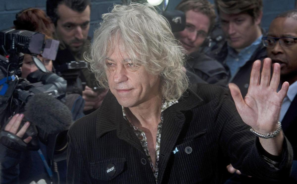 Bob Geldof llegando a la grabación de Band Aid 30 en Londres, en 2014.