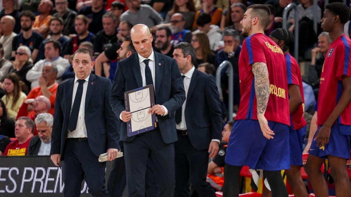Joan Peñarroya, durante el partido ante el Bayern
