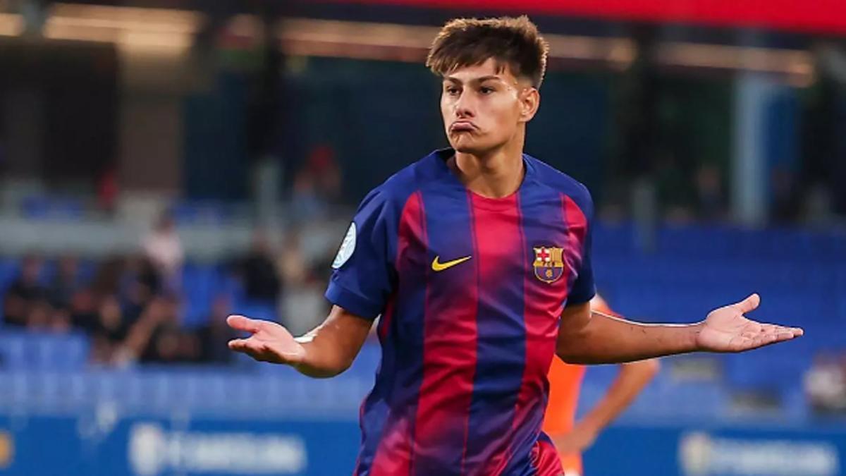 Brian Fariñas, con el Barça