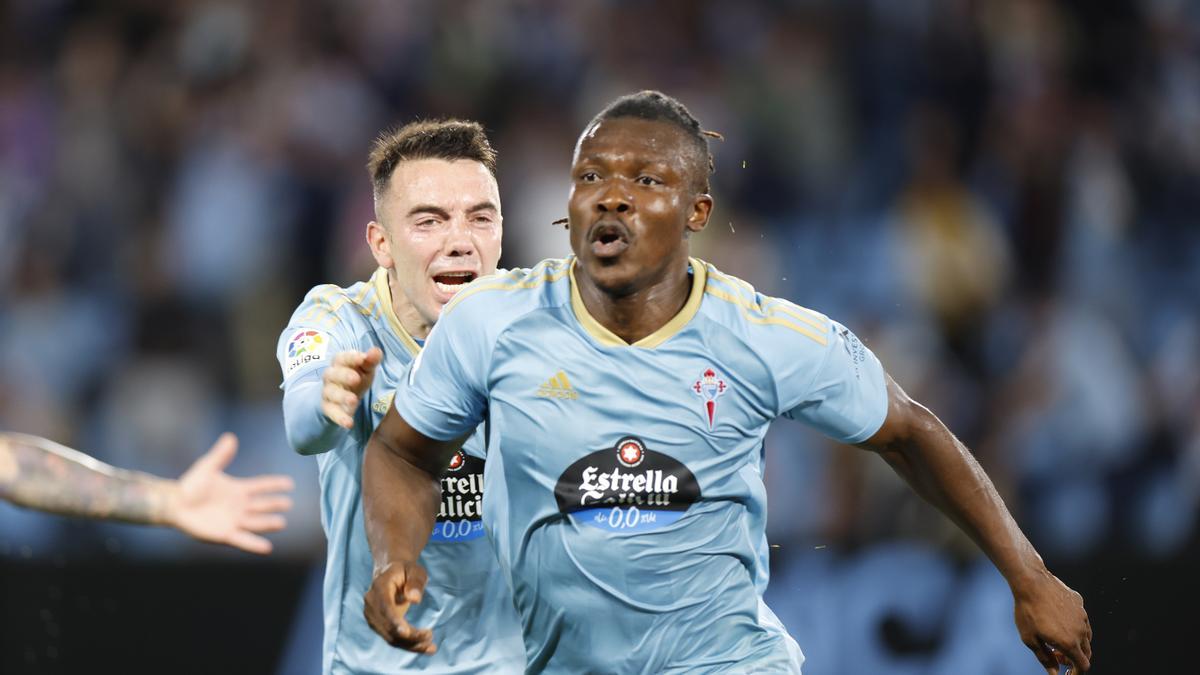 Aidoo celebra el gol ante el Elche.