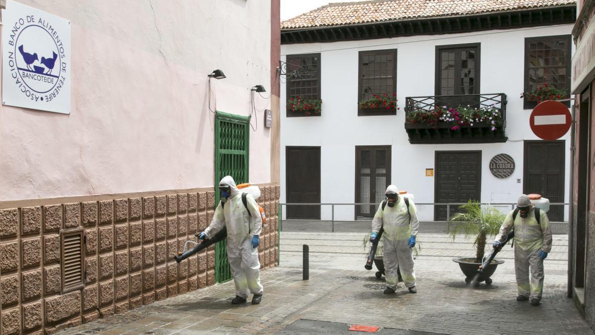 Operarios municipales realizando labores de limpieza.