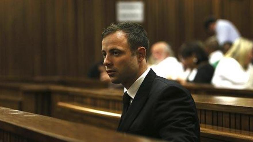 Oscar Pistorius, durante la lectura del veredicto.