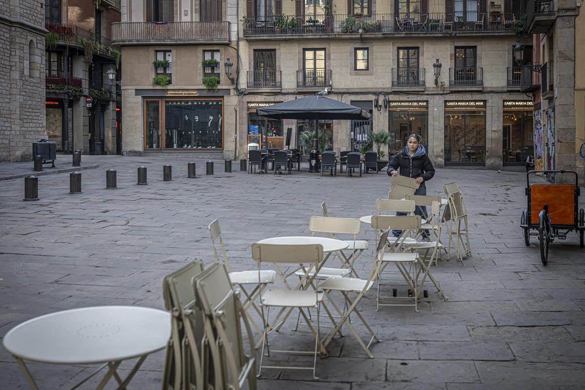 Plaza de Santa Maria, uno de los lugares de Ciutat Vella donde se eliminaron o redujeron terrazas.