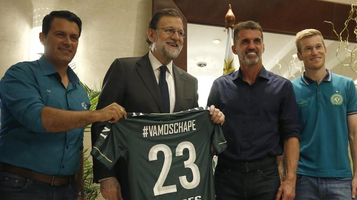 Rajoy coincidió con el Chapecoense en Uruguay
