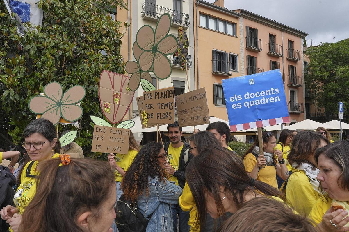 Les imatges de la protesta dels docents a la ciutat de Girona Les imatges de la protesta dels docents a la ciutat de Girona