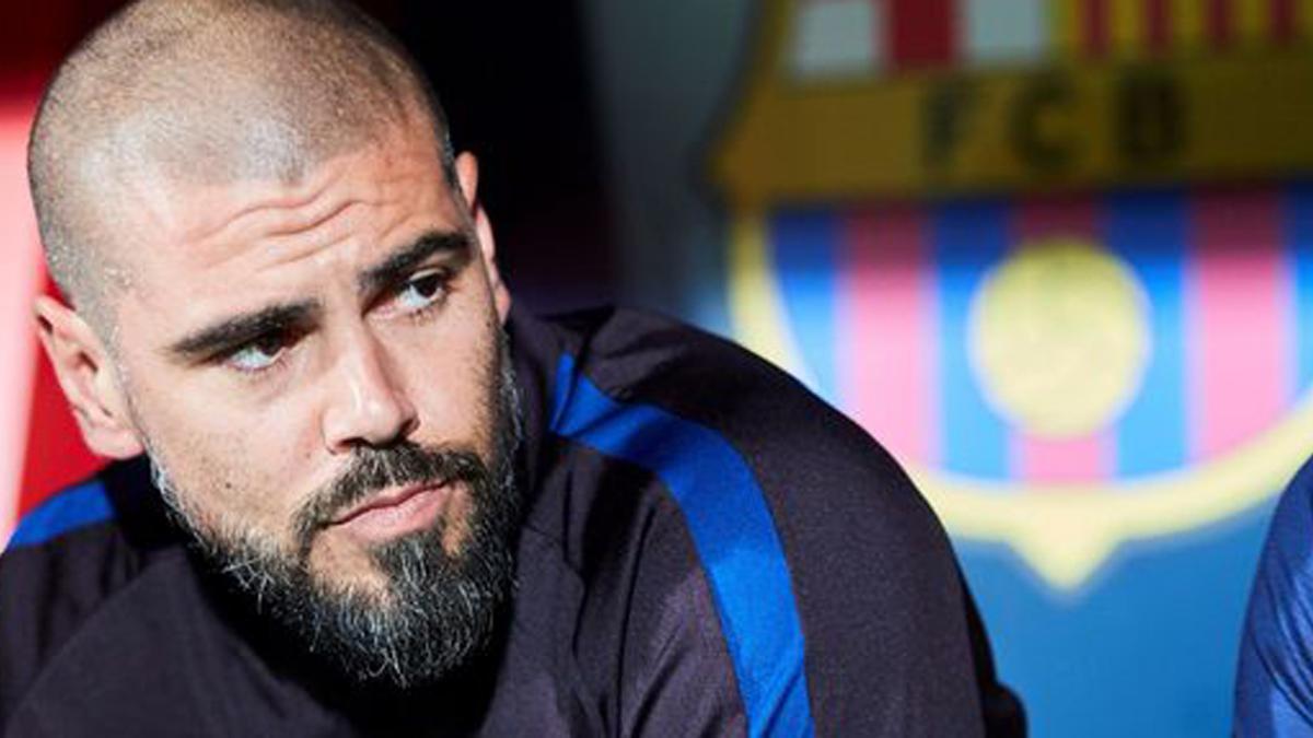 Víctor Valdés, en su etapa como entrenador del Barça juvenil