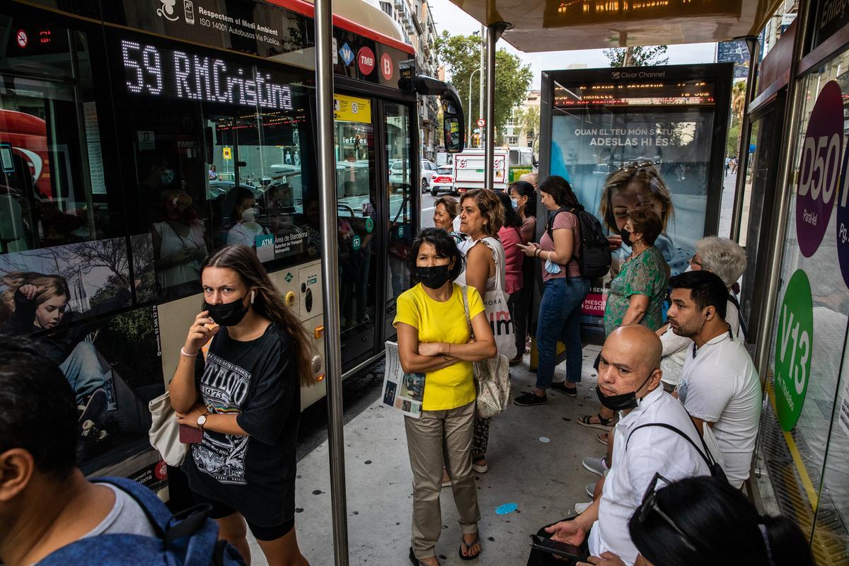 Primer día de huelga de autobuses en Barcelona