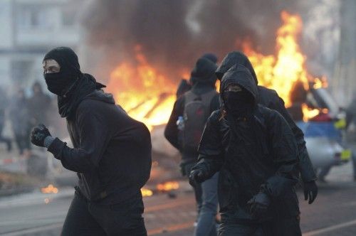 PROTESTA DE BLOCKUPY ANTE LA SEDE DEL BCE