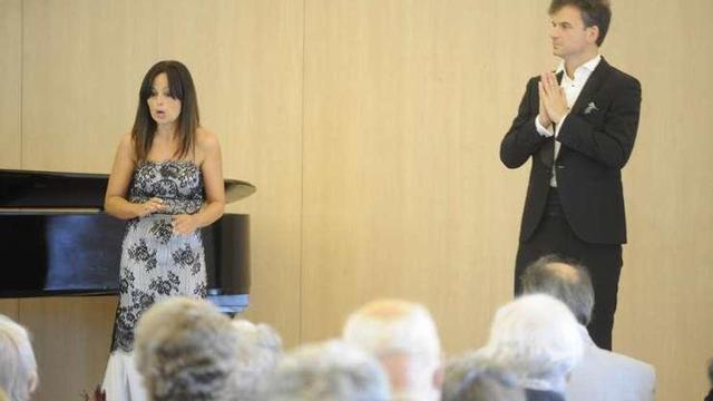 Abad y Sánchez, ayer ante el público de Padre Rubinos.