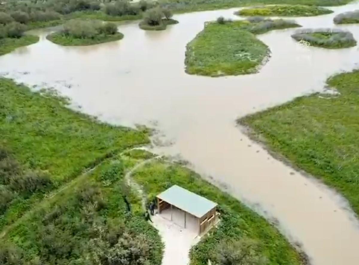 Laguna del Jarata en Montilla tras las últimas lluvias.