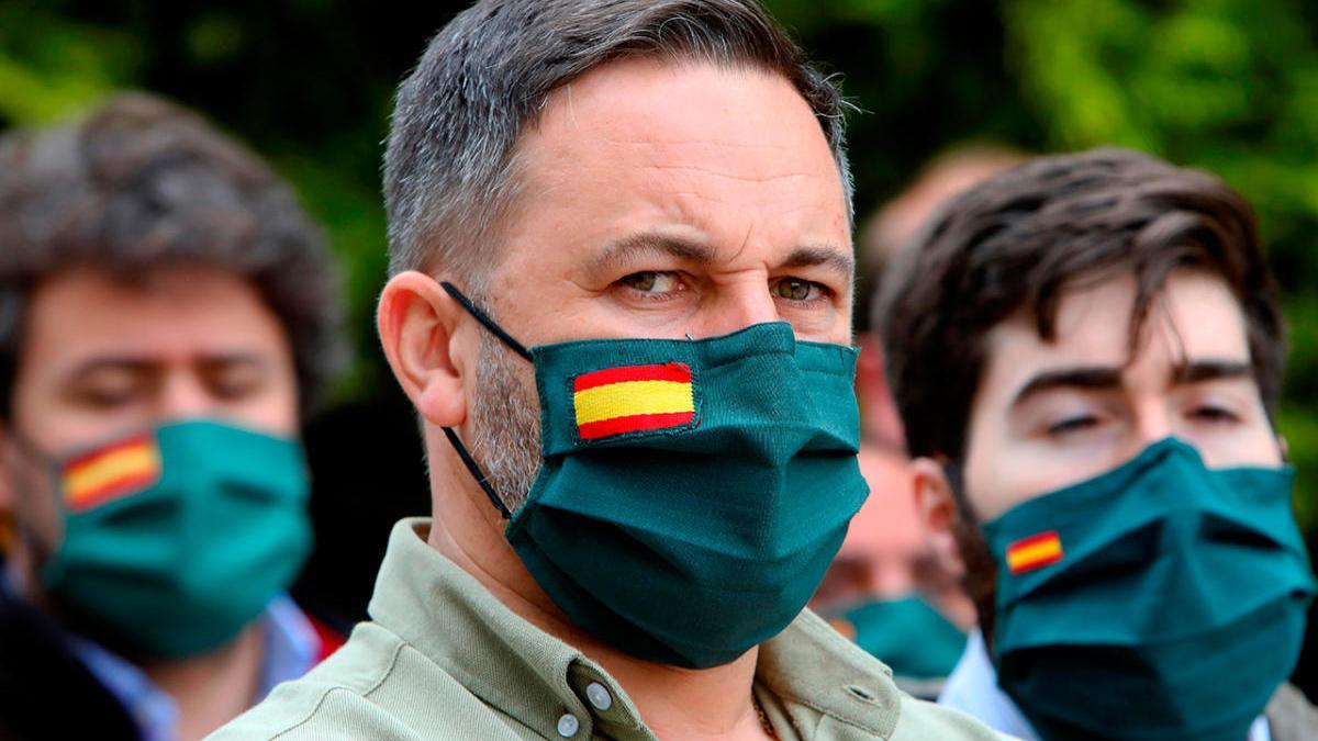 Santiago Abascal en un acto en el Monte do Gozo