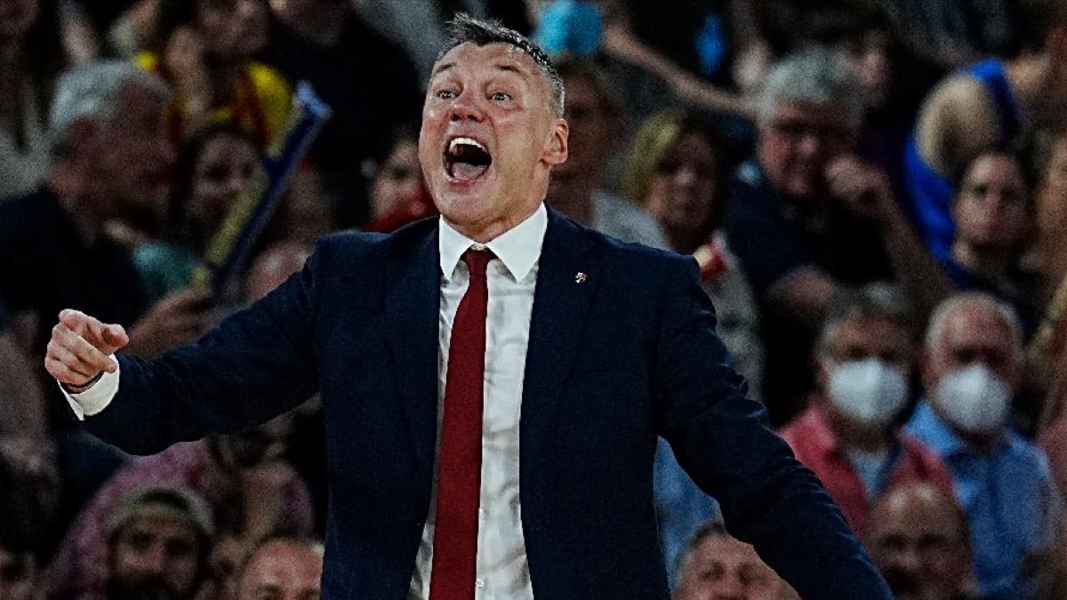 El técnico azulgrana, durante el partido en el Palau
