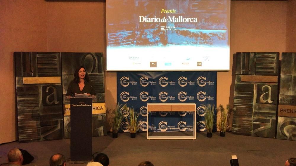 Catalina Solivellas durante su discurso en los Premis Diario de Mallorca 2018