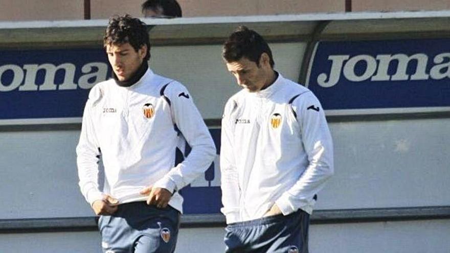 Los dos amigos durante un entrenamiento del curso 2011/12