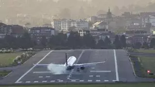 Complicado aterrizaje en el aeropuerto de Bilbao